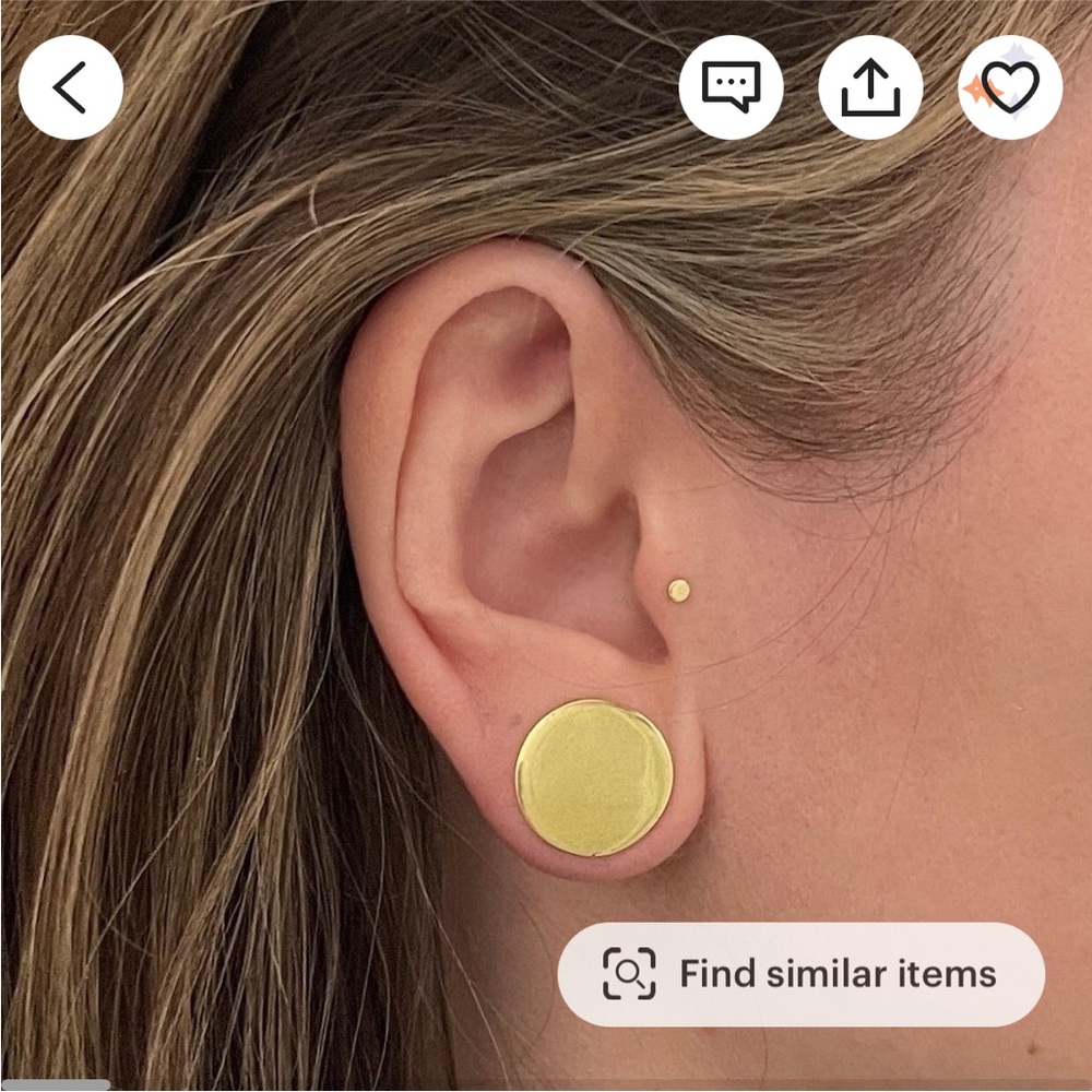 Brass ear plugs, plain golden plug earrings, ear gauges sizes 4mm (6g)